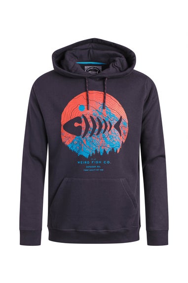 Weird Fish Midnight Bryant Front Print Graphic Popover Hoodie
