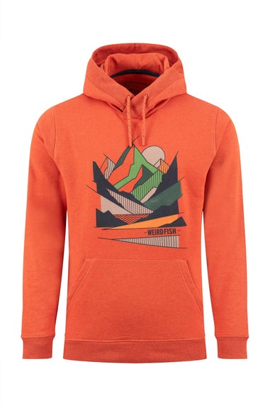 Weird Fish Rust Leaves Bryant Front Print Graphic Popover Hoodie