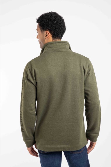 Weird Fish Deep Lichen Green Oakville Graphic 1/4 Zip Sweatshirt