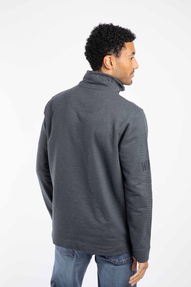 Weird Fish Navy Oakville Graphic 1/4 Zip Sweatshirt