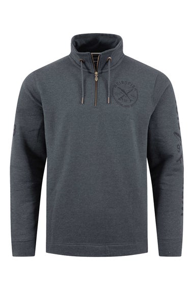 Weird Fish Navy Oakville Graphic 1/4 Zip Sweatshirt