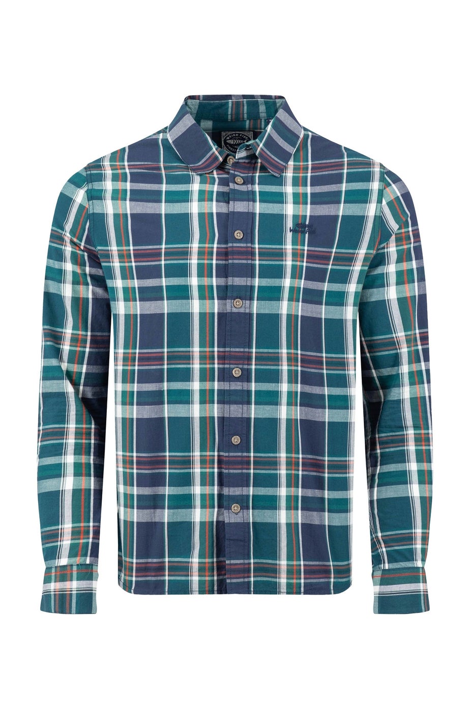 Weird Fish Dark Blue Lando Long Sleeve Check Shirt