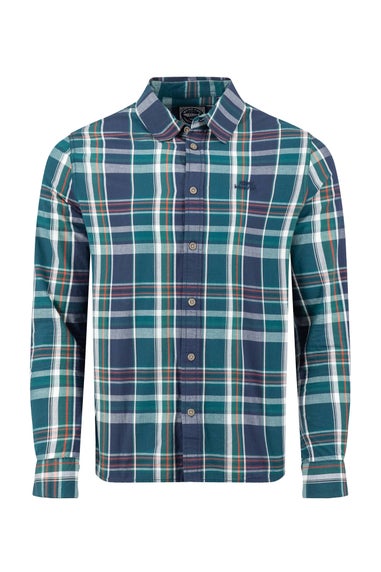 Weird Fish Dark Blue Lando Long Sleeve Check Shirt