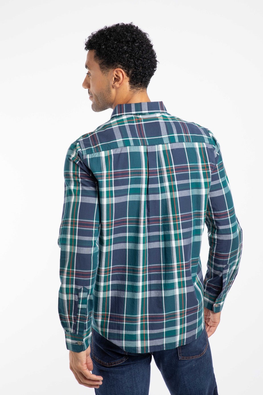 Weird Fish Dark Blue Lando Long Sleeve Check Shirt
