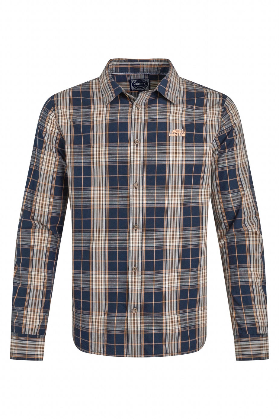 Weird Fish Navy Lando Long Sleeve Check Shirt
