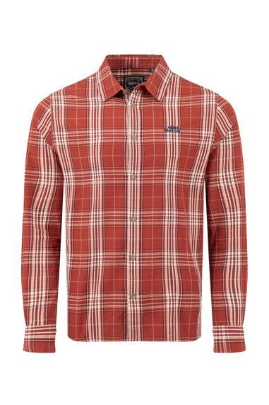 Weird Fish Rust Leaves Lando Long Sleeve Check Shirt