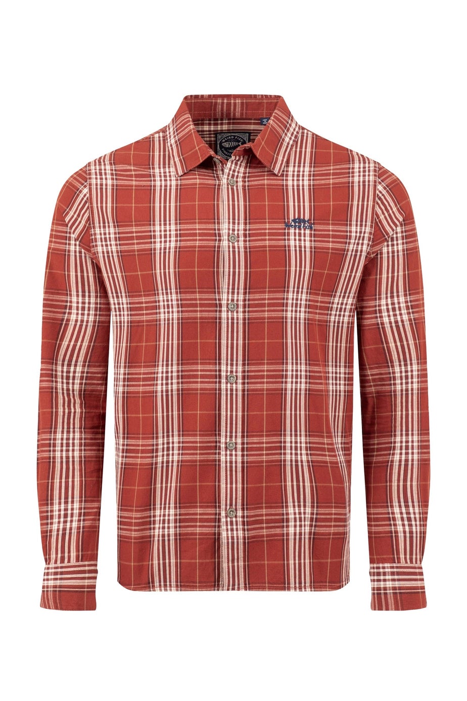 Weird Fish Rust Leaves Lando Long Sleeve Check Shirt