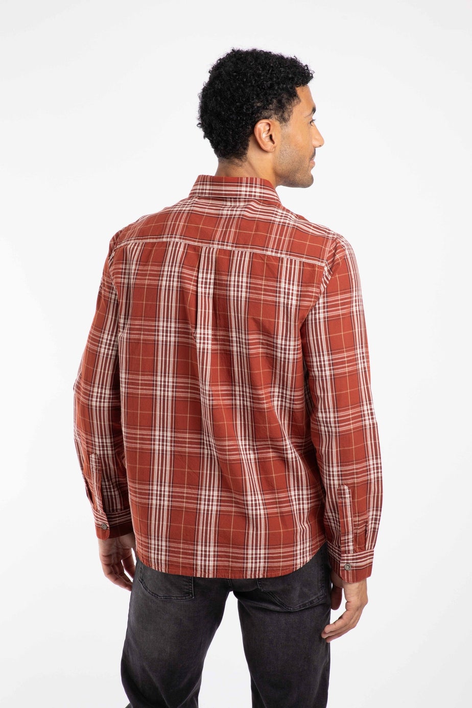 Weird Fish Rust Leaves Lando Long Sleeve Check Shirt