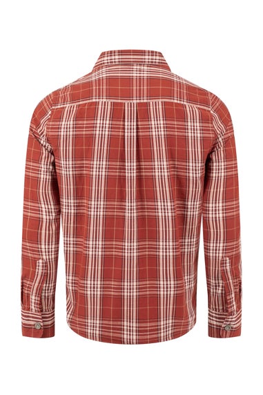 Weird Fish Rust Leaves Lando Long Sleeve Check Shirt