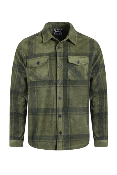 Weird Fish Winter Green Darrow Fleece Check Shirt