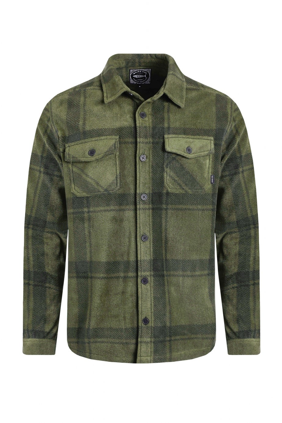 Weird Fish Winter Green Darrow Fleece Check Shirt