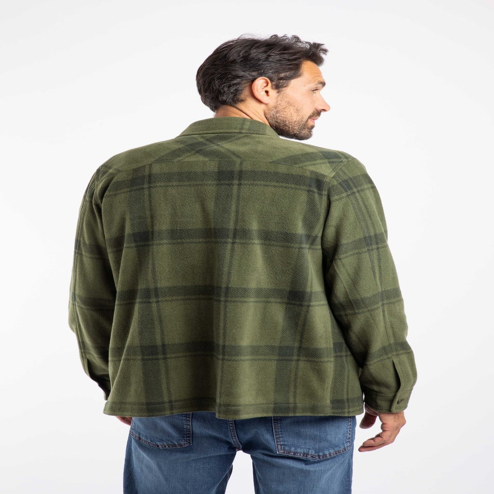 Weird Fish Winter Green Darrow Fleece Check Shirt