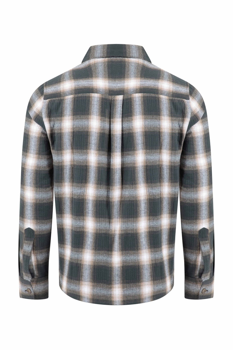 Weird Fish Grey Broxton Long Sleeve Herringbone Check Shirt
