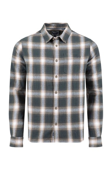 Weird Fish Grey Broxton Long Sleeve Herringbone Check Shirt