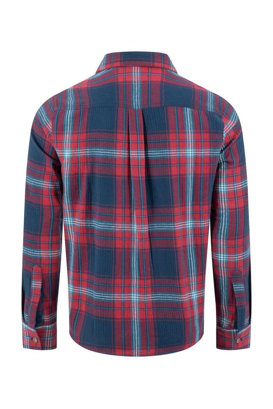 Weird Fish Burgundy Broxton Long Sleeve Herringbone Check Shirt