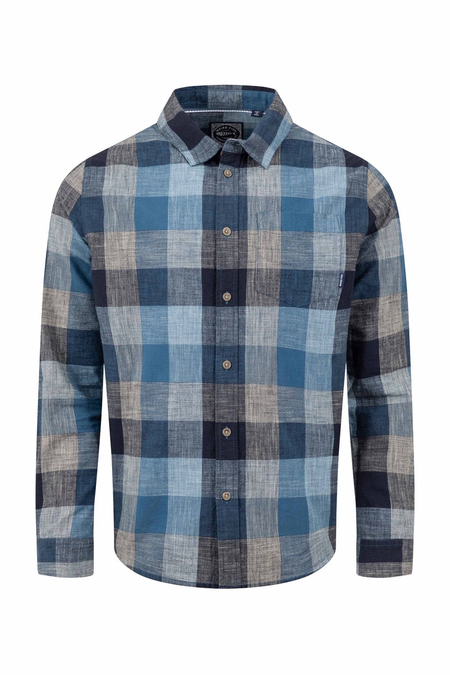 Weird Fish Blue Sode Long Sleeve Check Shirt