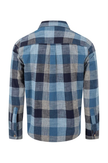 Weird Fish Blue Sode Long Sleeve Check Shirt