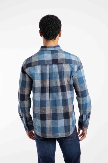 Weird Fish Blue Sode Long Sleeve Check Shirt