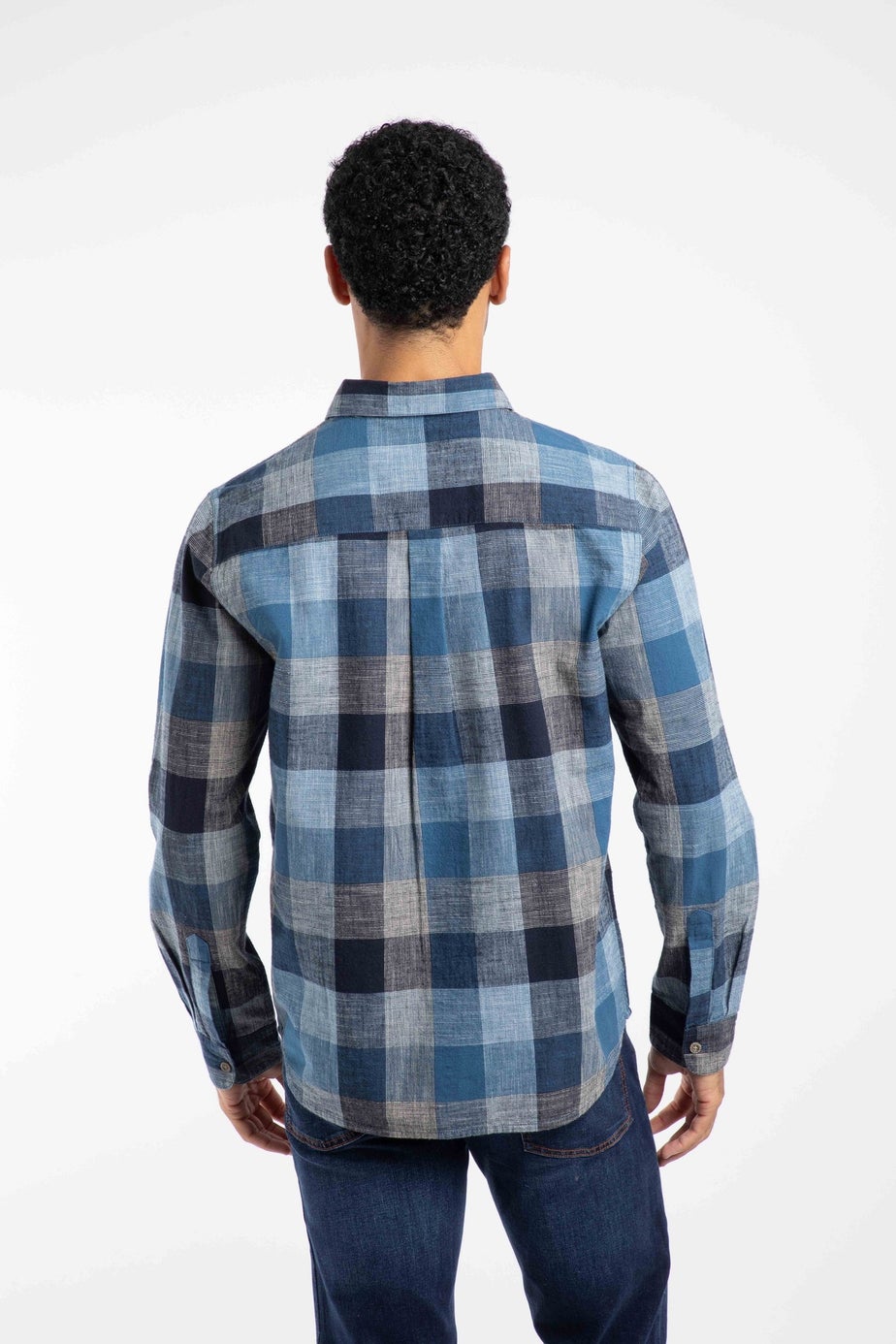 Weird Fish Blue Sode Long Sleeve Check Shirt