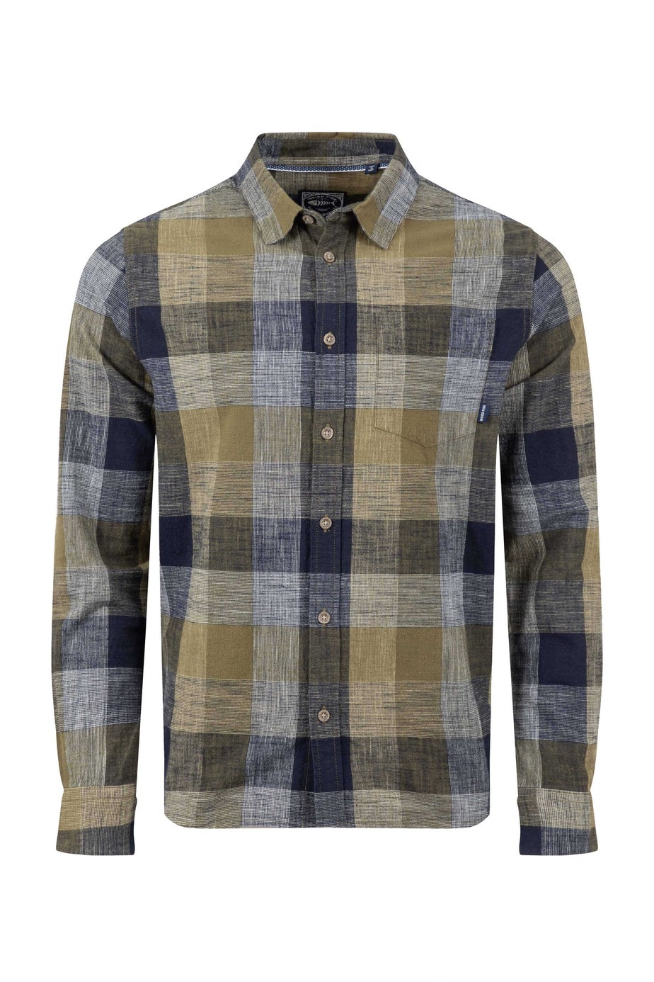 Weird Fish Green Sode Long Sleeve Check Shirt