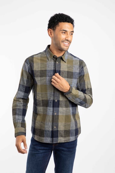 Weird Fish Green Sode Long Sleeve Check Shirt