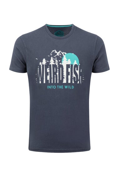 Weird Fish Navy Into The Wild Front Print Graphic T-Shirt