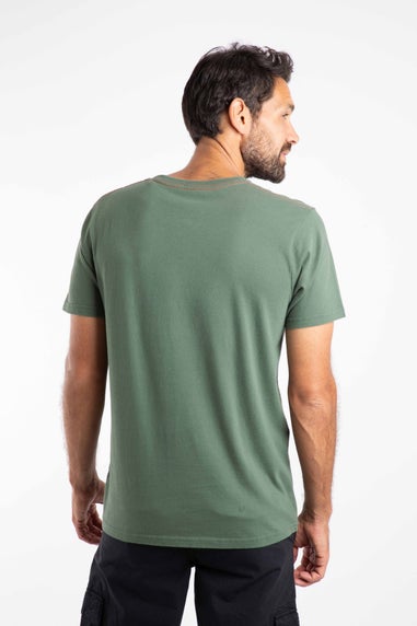 Weird Fish Army Green Into The Wild Front Print Graphic T-Shirt
