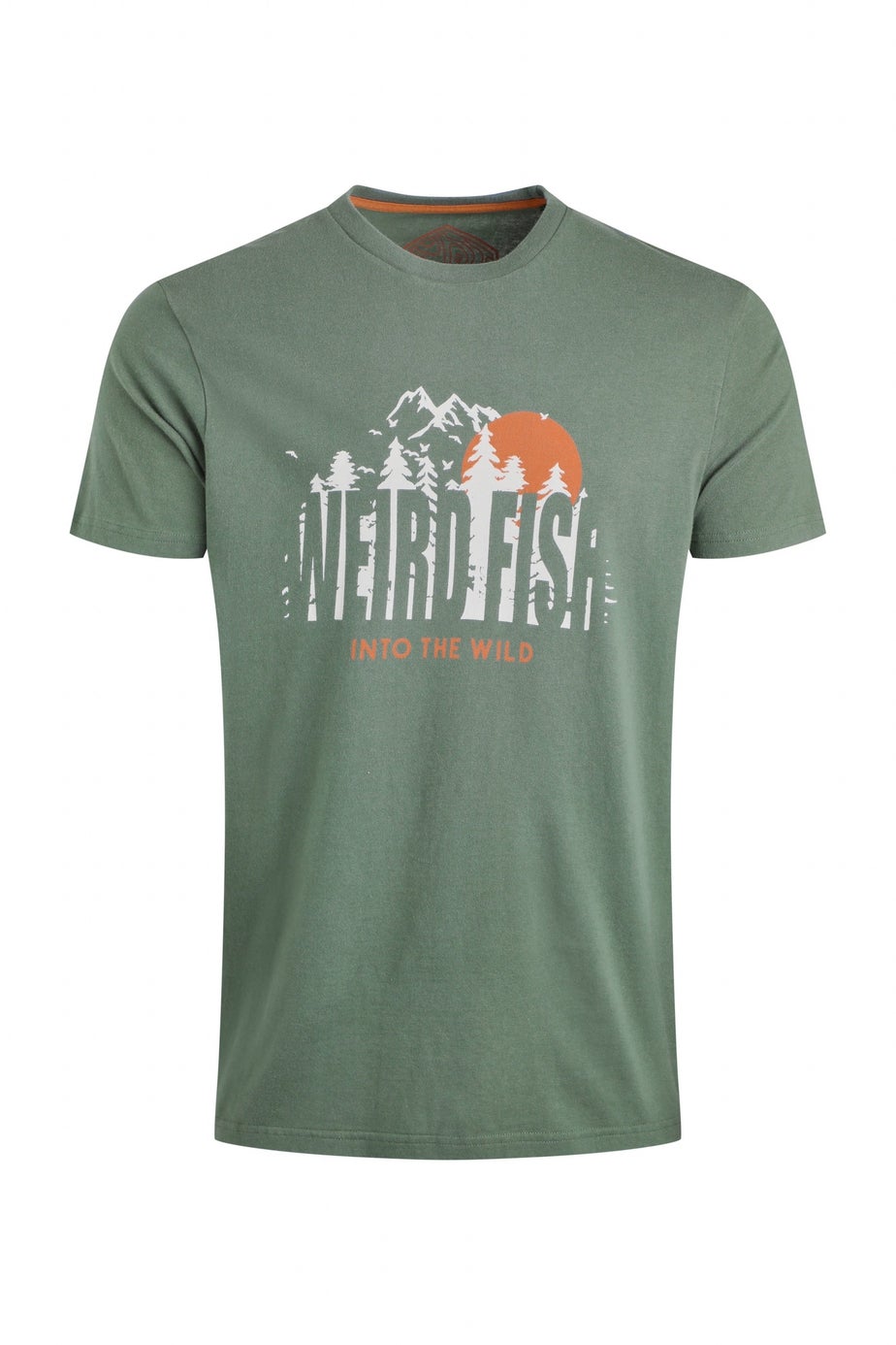 Weird Fish Army Green Into The Wild Front Print Graphic T-Shirt