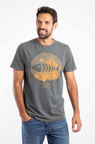 Weird Fish Iron Stone Explorer Front Print Graphic T-Shirt