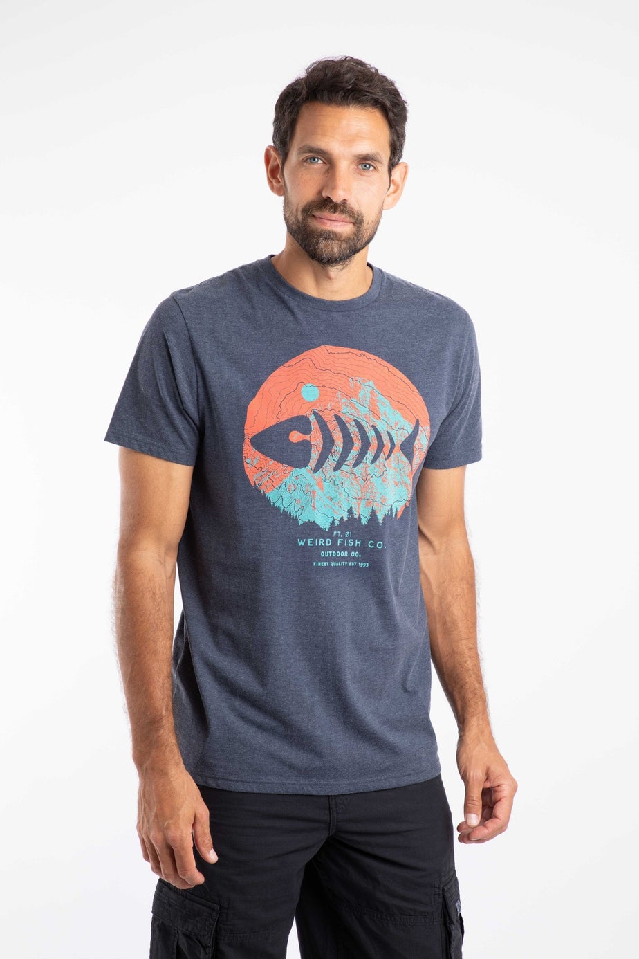 Weird Fish Navy Explorer Front Print Graphic T-Shirt