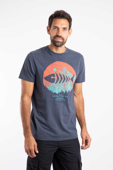 Weird Fish Navy Explorer Front Print Graphic T-Shirt