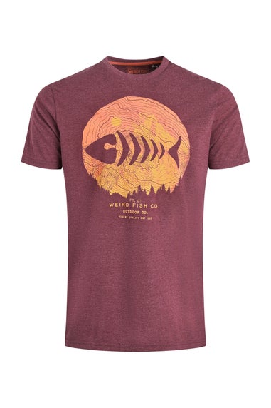 Weird Fish Aubergine Explorer Front Print Graphic T-Shirt