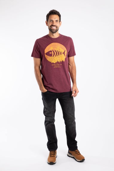 Weird Fish Aubergine Explorer Front Print Graphic T-Shirt