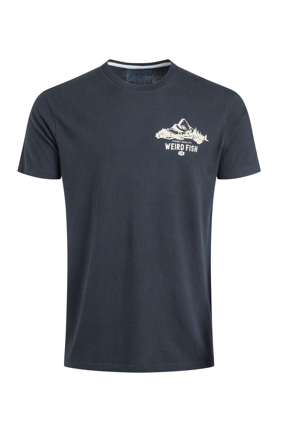 Weird Fish Navy Mountain Valley Back Print Graphic T-Shirt