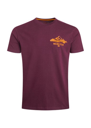 Weird Fish Aubergine Mountain Valley Back Print Graphic T-Shirt