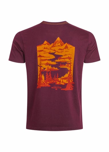 Weird Fish Aubergine Mountain Valley Back Print Graphic T-Shirt