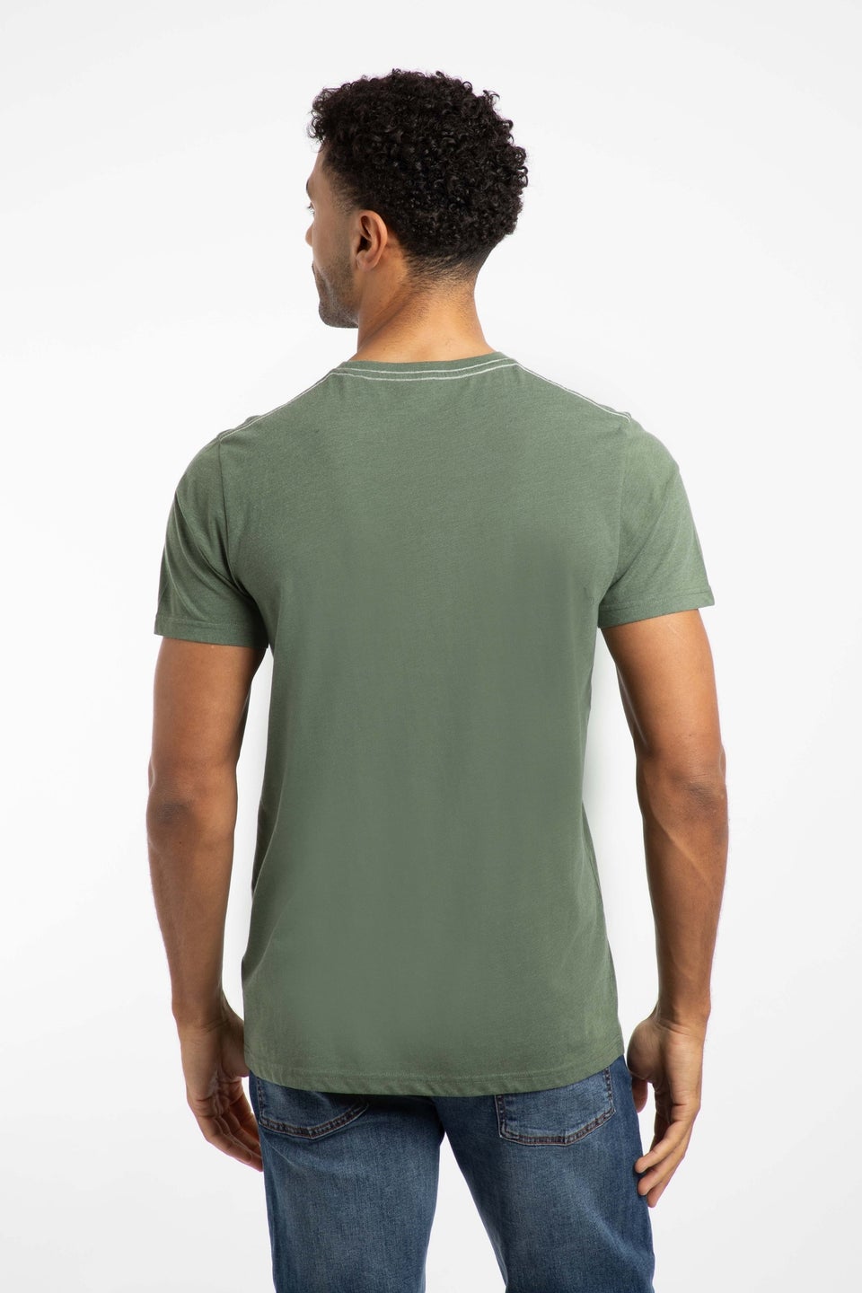 Weird Fish Deep Lichen Green Double Fish Front Print Graphic T-Shirt