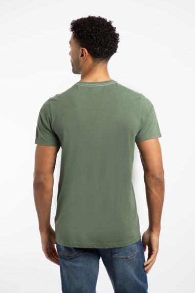 Weird Fish Deep Lichen Green Double Fish Front Print Graphic T-Shirt