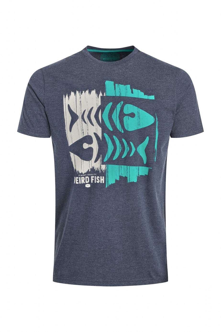Weird Fish Navy Double Fish Front Print Graphic T-Shirt