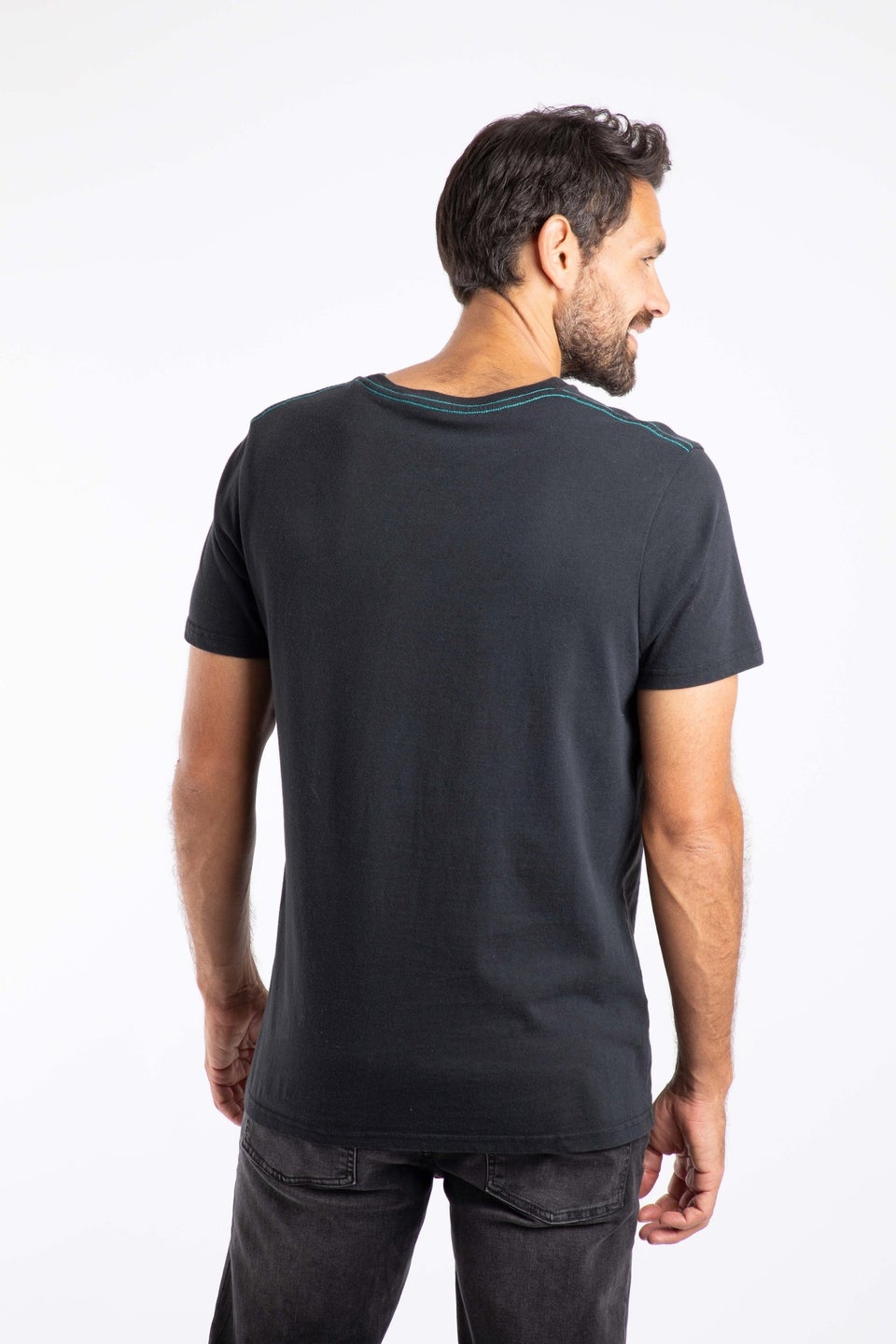 Weird Fish Black Aspect Mountains Front Print Graphic T-Shirt