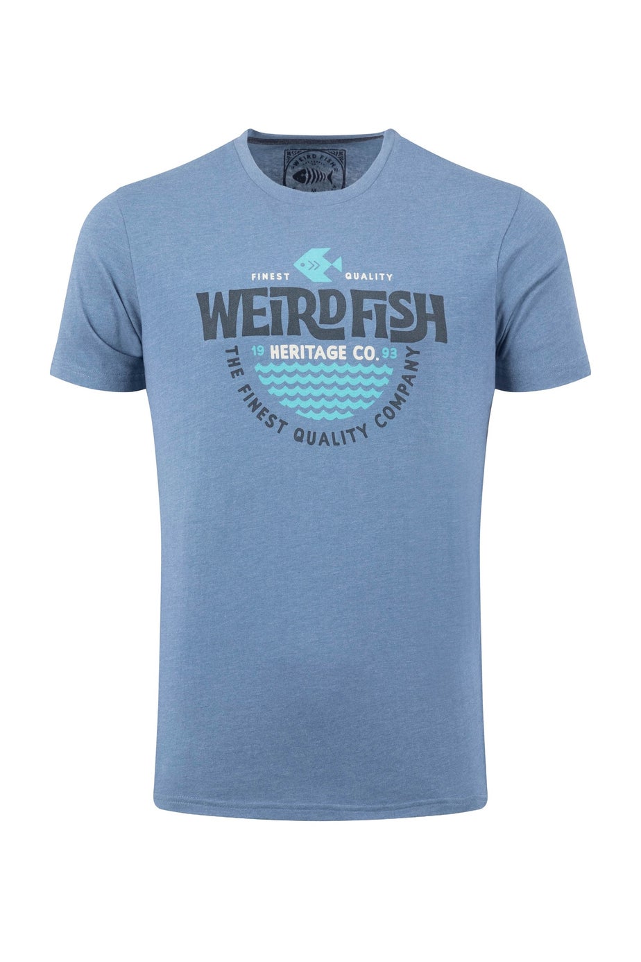 Weird Fish Mid Blue Heritage Surf Front Print Graphic T-Shirt