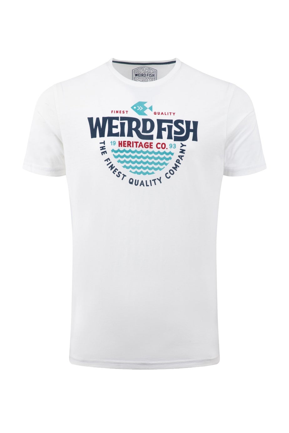 Weird Fish Dusty White Heritage Surf Front Print Graphic T-Shirt