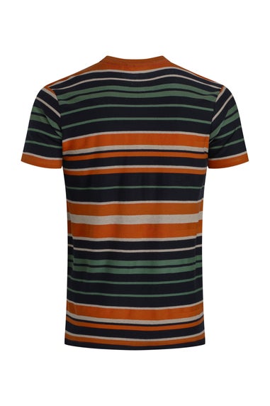 Weird Fish Brick Orange Herne Striped T-Shirt