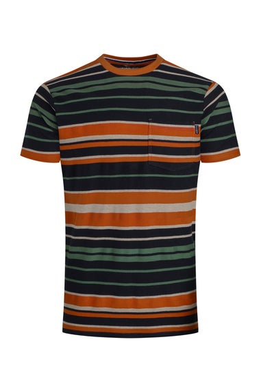 Weird Fish Brick Orange Herne Striped T-Shirt