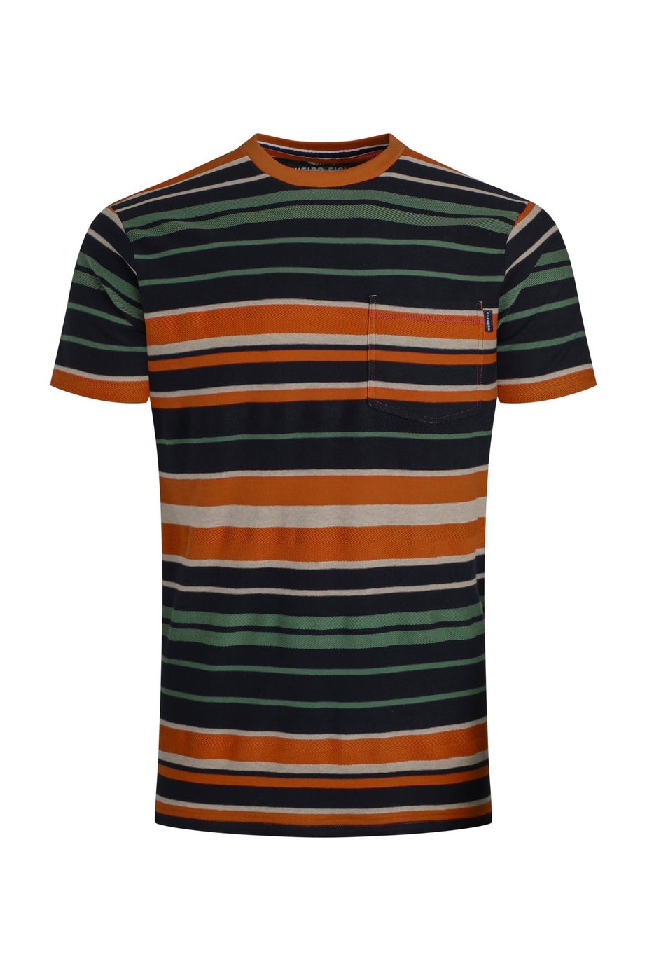 Weird Fish Brick Orange Herne Striped T-Shirt