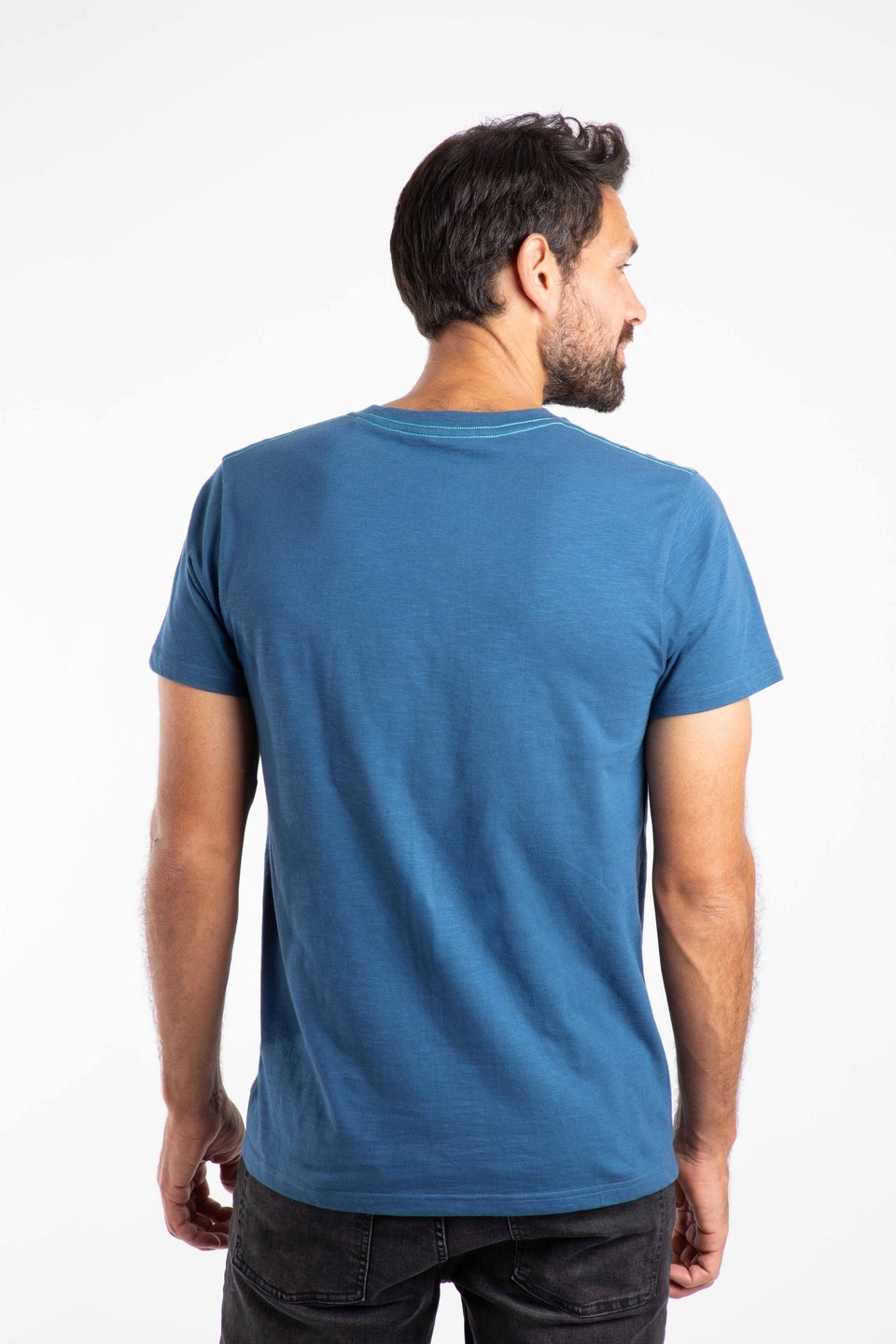 Weird Fish Ensign Blue Pyramid Vista Chest Stripe Graphic T-Shirt