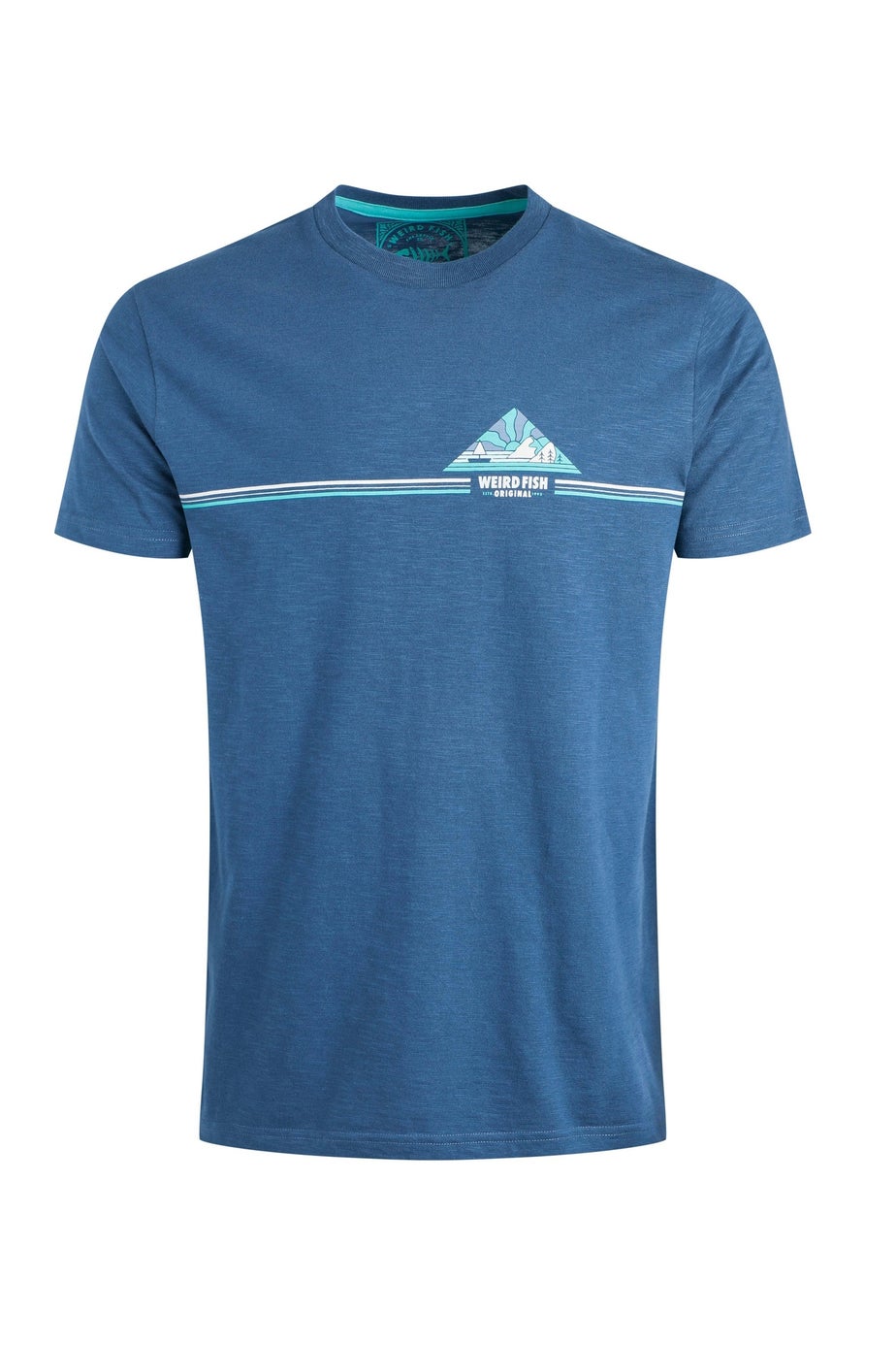 Weird Fish Ensign Blue Pyramid Vista Chest Stripe Graphic T-Shirt