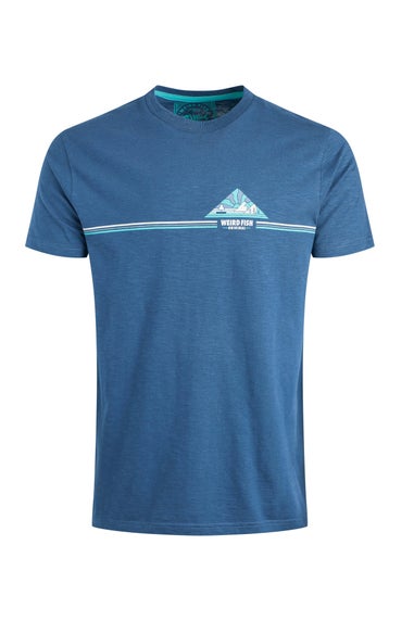 Weird Fish Ensign Blue Pyramid Vista Chest Stripe Graphic T-Shirt