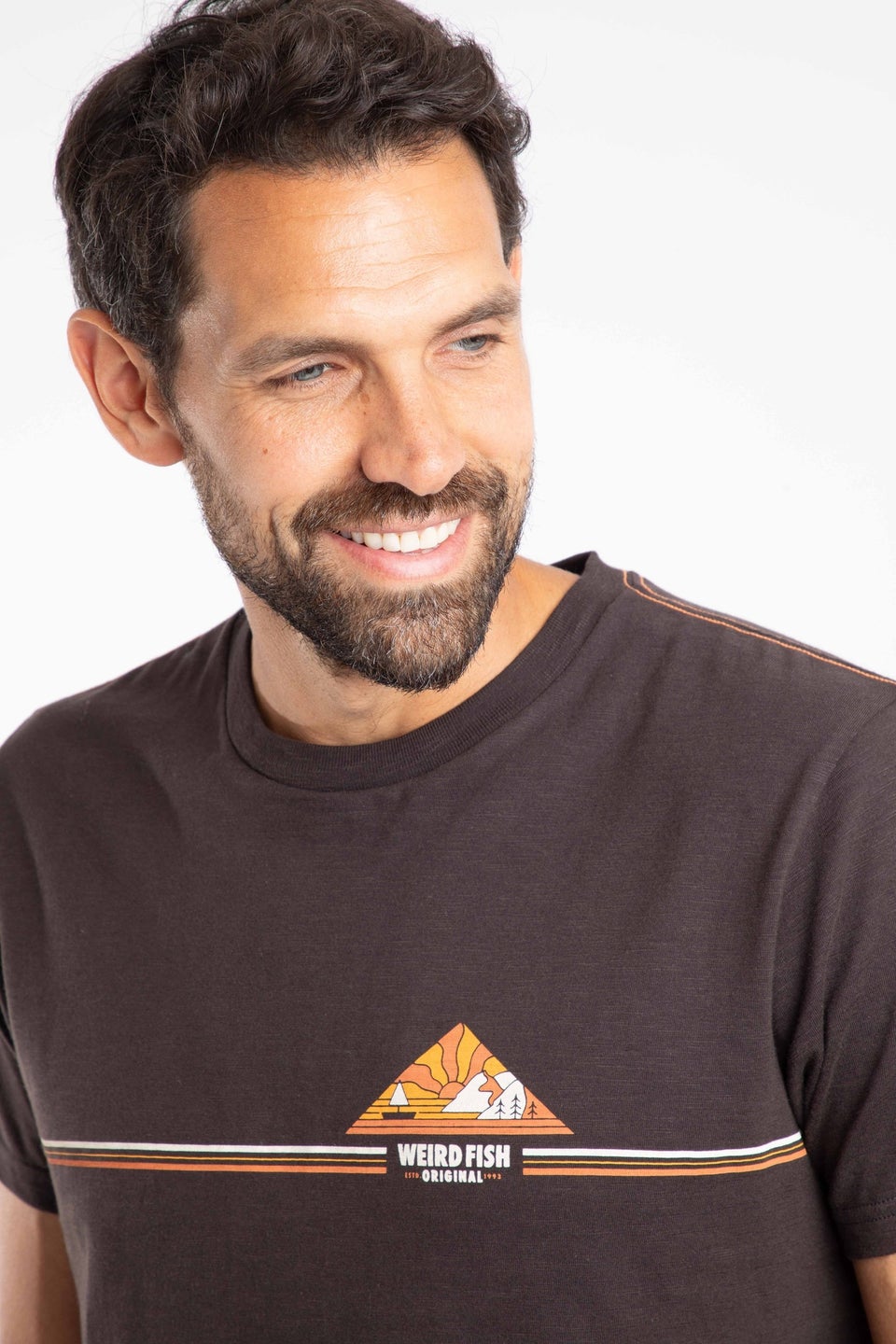 Weird Fish Chocolate Pyramid Vista Chest Stripe Graphic T-Shirt