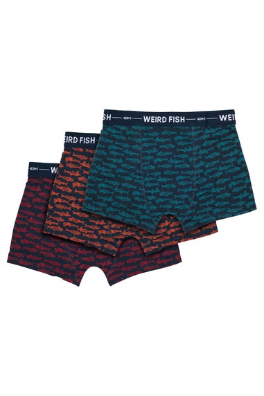 Weird Fish Navy Ashridge Boxer Shorts 3 Pack